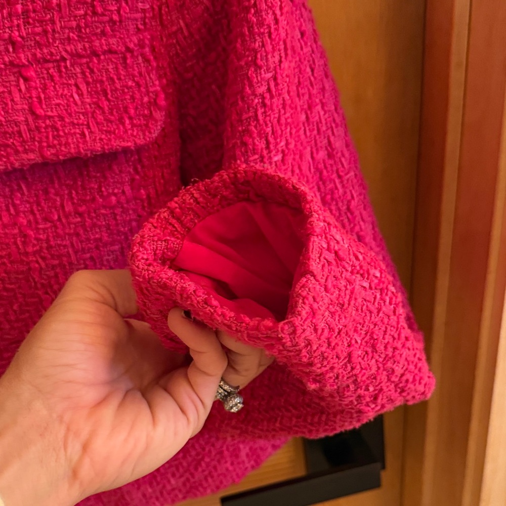 Rachel Zoe Women's Vibrant Red Pink Tweed Blazer - Picture 5 of 6